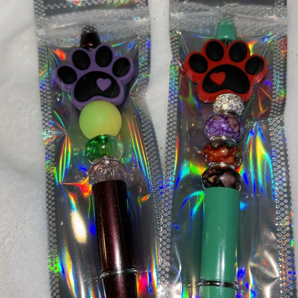 Handmade by my 4 year old grandson bead dog paw 🐾 on an ink pin. 2 for $10